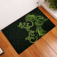 New Zealand Gecko Maori Art Tattoo Rubber Doormat