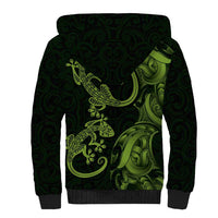 New Zealand Gecko Maori Art Tattoo Sherpa Hoodie LT03 - Polynesian Pride