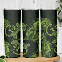 New Zealand Gecko Maori Art Tattoo Skinny Tumbler LT03 - Polynesian Pride