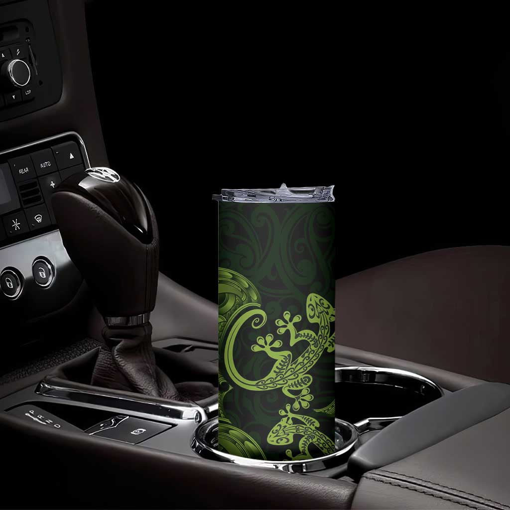 New Zealand Gecko Maori Art Tattoo Skinny Tumbler LT03 - Polynesian Pride