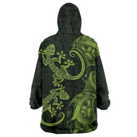 New Zealand Gecko Maori Art Tattoo Wearable Blanket Hoodie LT03 - Polynesian Pride