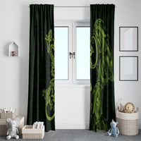 New Zealand Gecko Maori Art Tattoo Window Curtain
