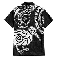 New Zealand Family Matching Tank Maxi Dress and Hawaiian Shirt Stylized Kiwi Bird Tattoo Mix Koru Circle and Maori Ethnic Vibe LT03 - Polynesian Pride