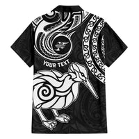 Personalised New Zealand Family Matching Puletasi Dress and Hawaiian Shirt Stylized Kiwi Bird Tattoo Mix Koru Circle and Maori Ethnic Vibe LT03 - Polynesian Pride