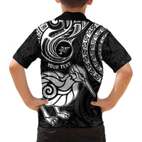 Personalised New Zealand Family Matching Tank Maxi Dress and Hawaiian Shirt Stylized Kiwi Bird Tattoo Mix Koru Circle and Maori Ethnic Vibe LT03 - Polynesian Pride