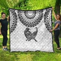 Custom New Zealand Quilt Tui Bird and Koru Circle Mix Silver Fern Pattern LT03 - Polynesian Pride