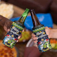 Funny Crocodile and Shark Solomon Islands Christmas 4 in 1 Can Cooler Tumbler with National Seal Melanesian Pattern LT03 - Polynesian Pride