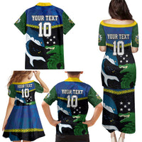 Custom Solomon Islands Rugby Family Matching Puletasi and Hawaiian Shirt Arty Shark and Crocodile Solomon Islands National Emblems LT03 - Polynesian Pride