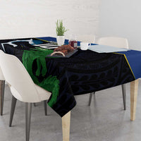 Custom Solomon Islands Rugby Tablecloth Arty Shark and Crocodile Solomon Islands National Emblems LT03 - Polynesian Pride