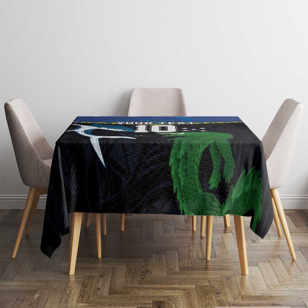 Custom Solomon Islands Rugby Tablecloth Arty Shark and Crocodile Solomon Islands National Emblems LT03 - Polynesian Pride