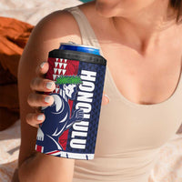 Honolulu Running 2024 4 in 1 Can Cooler Tumbler Marathon Competition Hula Runner and Kakau Art Tattoo LT03 - Polynesian Pride