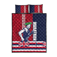 Honolulu Running 2024 Quilt Bed Set Marathon Competition Hula Runner and Kakau Art Tattoo LT03 - Polynesian Pride
