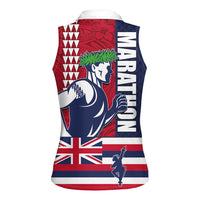 Honolulu Running 2024 Women Sleeveless Polo Shirt Marathon Competition Hula Runner and Kakau Art Tattoo LT03 - Polynesian Pride