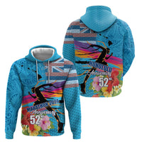 Honolulu Anniversary 52nd Running Hoodie Marathon Competition Kakau Pattern Blue Color LT03 - Polynesian Pride