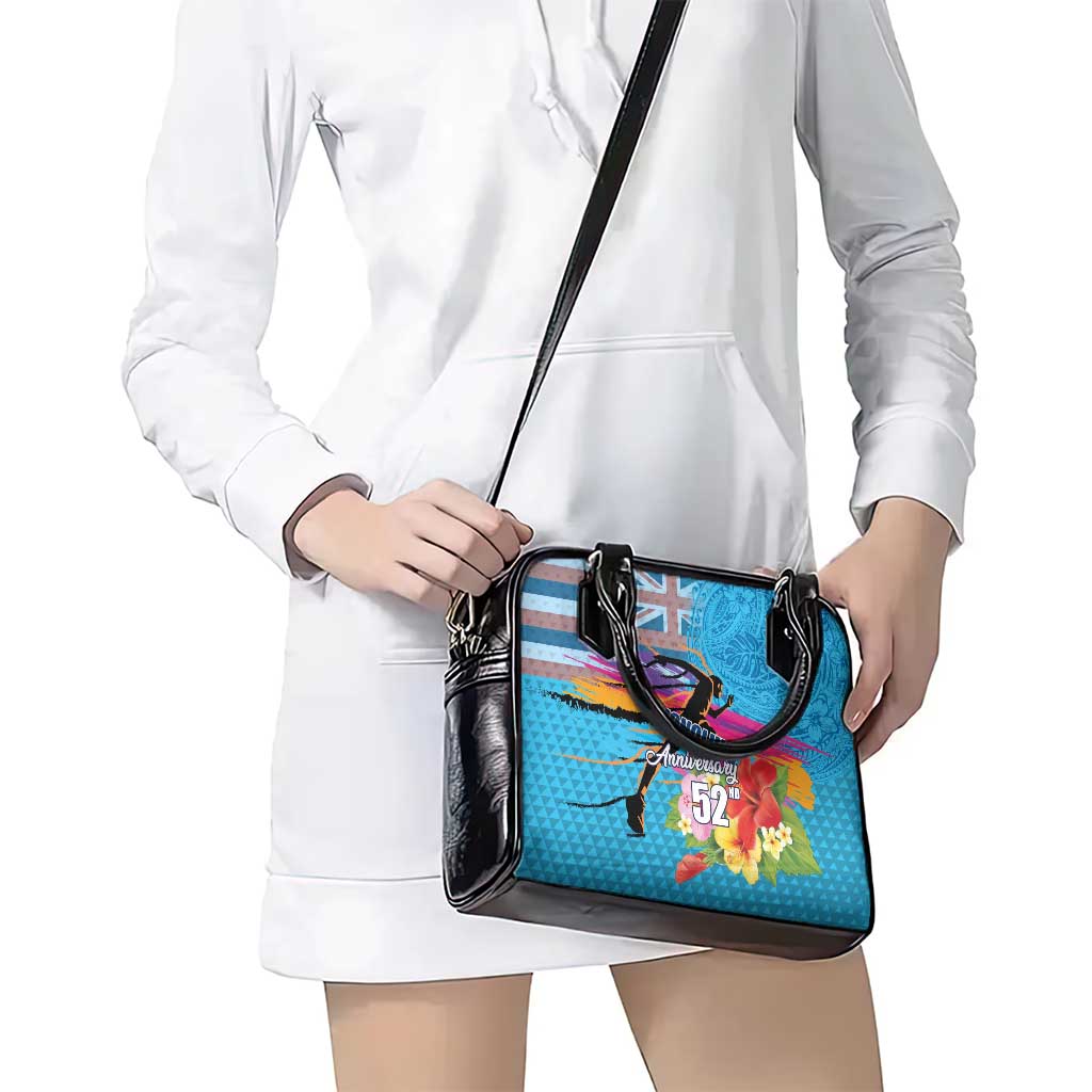 Honolulu Anniversary 52nd Running Shoulder Handbag Marathon Competition Kakau Pattern Blue Color