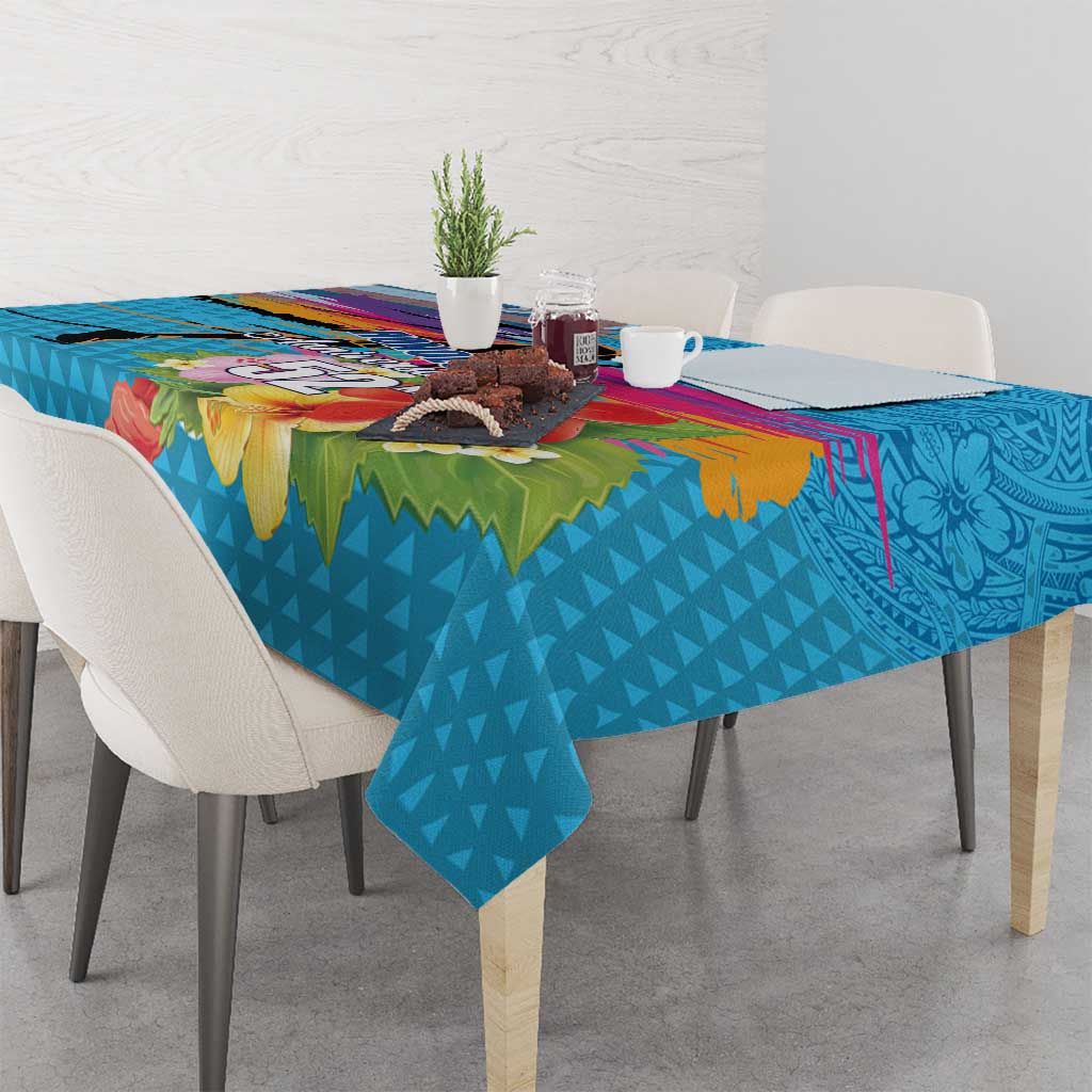 Honolulu Anniversary 52nd Running Tablecloth Marathon Competition Kakau Pattern Blue Color