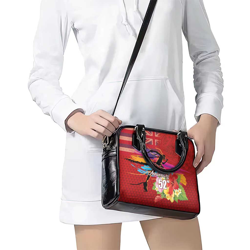 Honolulu Anniversary 52nd Running Shoulder Handbag Marathon Competition Kakau Pattern Red Color