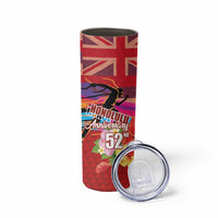 Honolulu Anniversary 52nd Running Skinny Tumbler Marathon Competition Kakau Pattern Red Color LT03 - Polynesian Pride