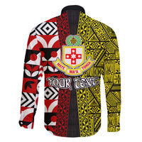 Tonga Kolisi Tonga Family Matching Off Shoulder Maxi Dress and Hawaiian Shirt Ngatu and Geometric Pattern LT03 - Polynesian Pride