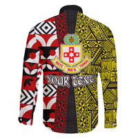 Tonga Kolisi Tonga Family Matching Short Sleeve Bodycon Dress and Hawaiian Shirt Ngatu and Geometric Pattern LT03 - Polynesian Pride