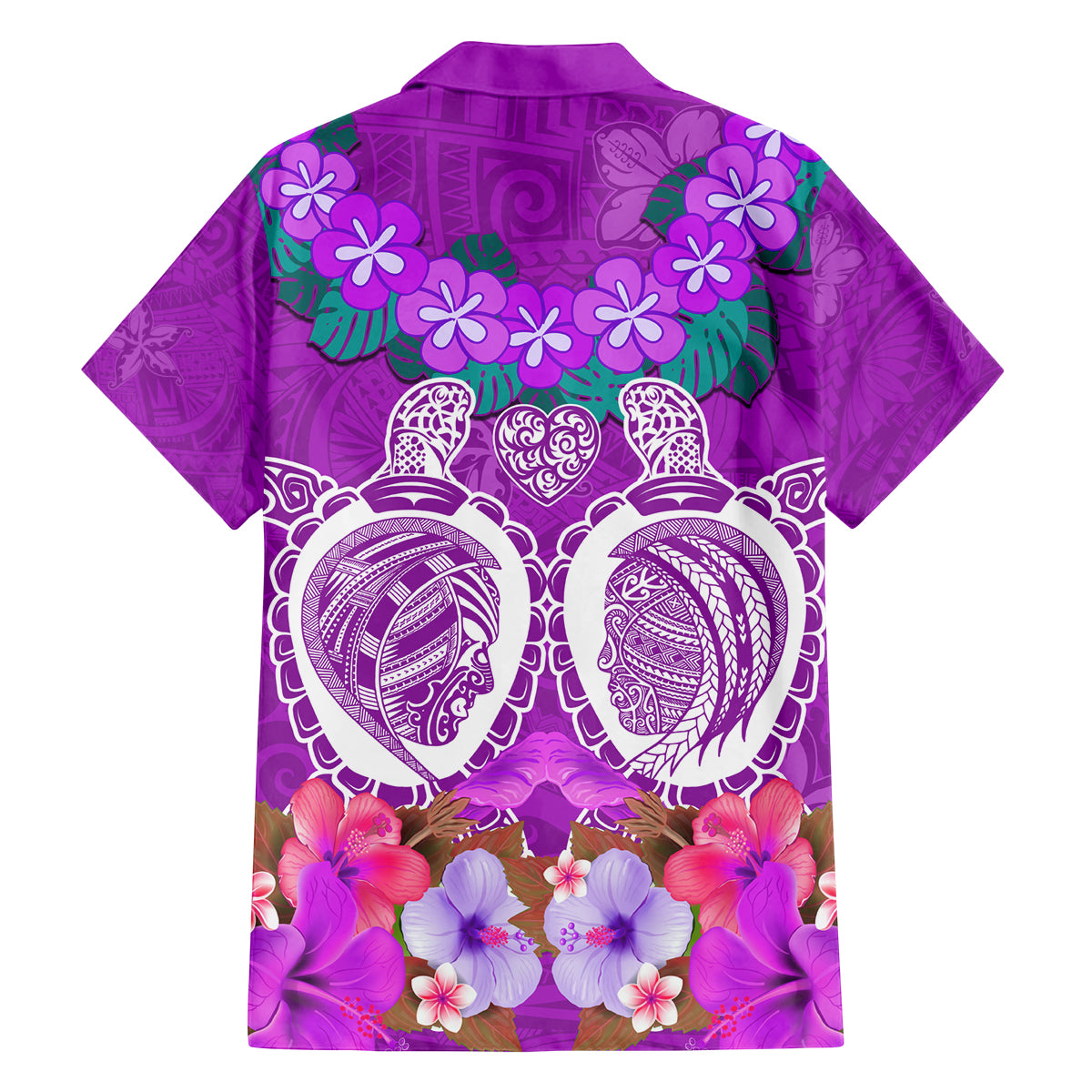 Polynesian Valentine Day Family Matching Summer Maxi Dress and Hawaiian Shirt Love Couple Turtle Maori Hibiscus Purple LT03 - Polynesian Pride