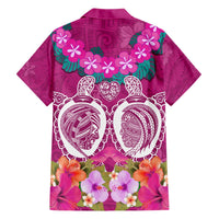 Polynesian Valentine Day Hawaiian Shirt Love Couple Turtle Maori Hibiscus Pink LT03 - Polynesian Pride