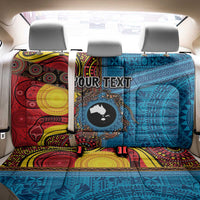 Personalised Australia and Fiji Together Back Car Seat Cover Tribal Palm Tree with Tapa and Aboriginal Animals Half Style LT03 - Polynesian Pride