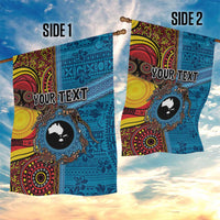 Personalised Australia and Fiji Together Garden Flag Tribal Palm Tree with Tapa and Aboriginal Animals Half Style LT03 - Polynesian Pride