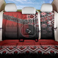 Personalised Aotearoa and Tonga Together Back Car Seat Cover Manaia and Tongan Tribal Cross - Taniko and Ngatu Art Tattoo LT03 One Size Red - Polynesian Pride