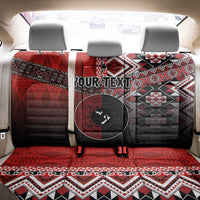 Personalised Aotearoa and Tonga Together Back Car Seat Cover Manaia and Tongan Tribal Cross - Taniko and Ngatu Art Tattoo LT03 - Polynesian Pride