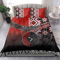 Personalised Aotearoa and Tonga Together Bedding Set Manaia and Tongan Tribal Cross - Taniko and Ngatu Art Tattoo LT03 - Polynesian Pride