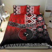 Personalised Aotearoa and Tonga Together Bedding Set Manaia and Tongan Tribal Cross - Taniko and Ngatu Art Tattoo LT03 - Polynesian Pride