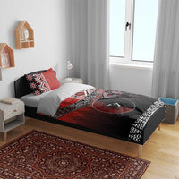 Personalised Aotearoa and Tonga Together Bedding Set Manaia and Tongan Tribal Cross - Taniko and Ngatu Art Tattoo LT03 - Polynesian Pride