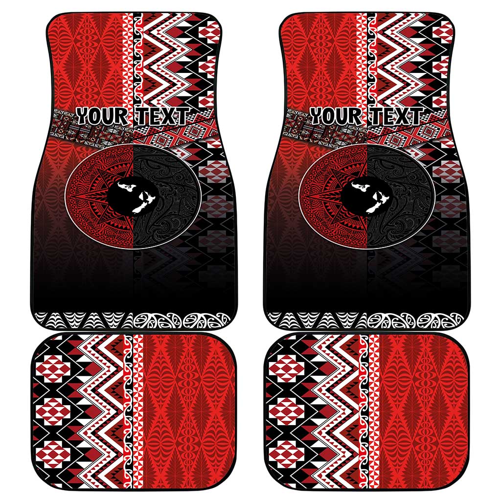 Personalised Aotearoa and Tonga Together Car Mats Manaia and Tongan Tribal Cross - Taniko and Ngatu Art Tattoo LT03 - Polynesian Pride