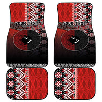 Personalised Aotearoa and Tonga Together Car Mats Manaia and Tongan Tribal Cross - Taniko and Ngatu Art Tattoo LT03 - Polynesian Pride