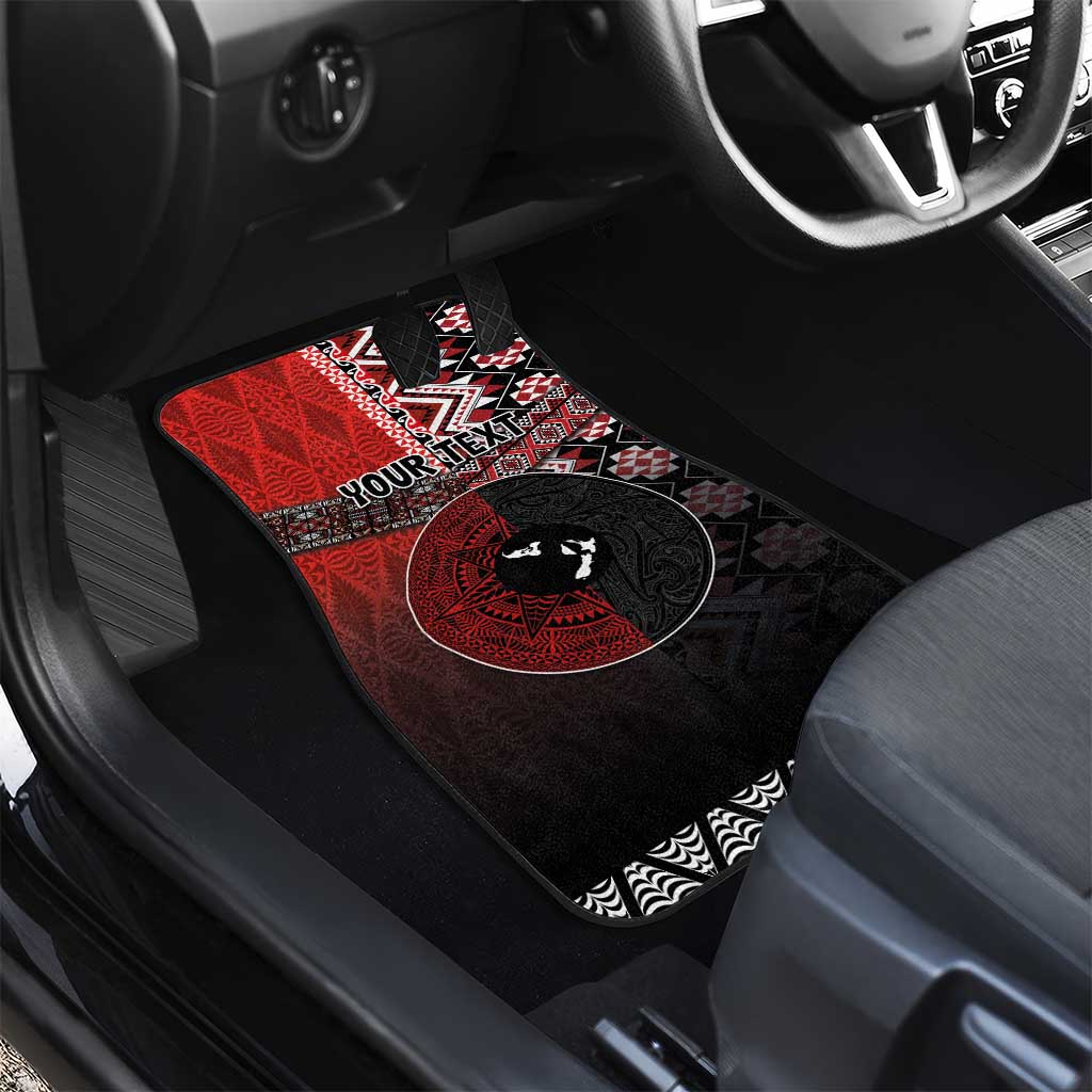 Personalised Aotearoa and Tonga Together Car Mats Manaia and Tongan Tribal Cross - Taniko and Ngatu Art Tattoo LT03 - Polynesian Pride