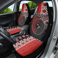Personalised Aotearoa and Tonga Together Car Seat Cover Manaia and Tongan Tribal Cross - Taniko and Ngatu Art Tattoo LT03 - Polynesian Pride