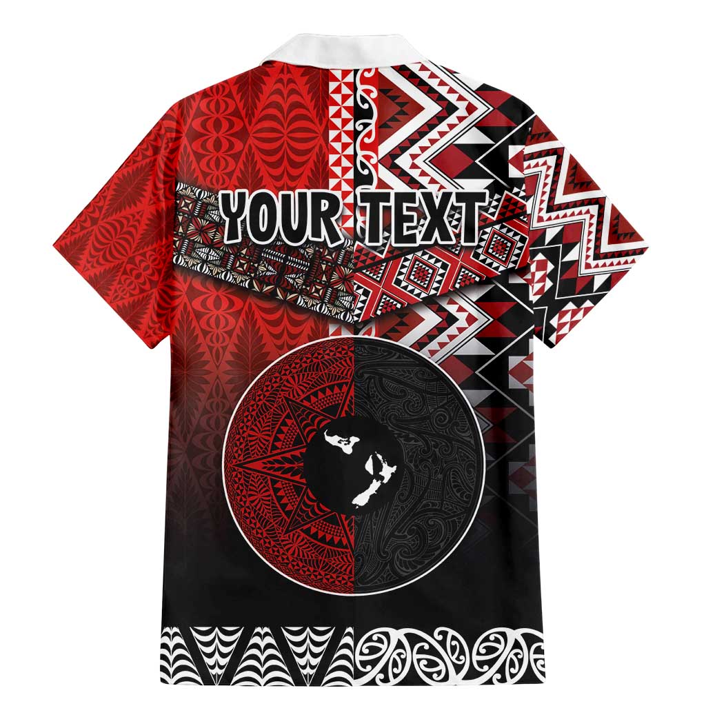 Personalised Aotearoa and Tonga Together Family Matching Mermaid Dress and Hawaiian Shirt Manaia and Tongan Tribal Cross - Taniko and Ngatu Art Tattoo LT03 - Polynesian Pride