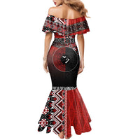 Personalised Aotearoa and Tonga Together Family Matching Mermaid Dress and Hawaiian Shirt Manaia and Tongan Tribal Cross - Taniko and Ngatu Art Tattoo LT03 - Polynesian Pride