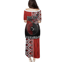 Personalised Aotearoa and Tonga Together Family Matching Puletasi and Hawaiian Shirt Manaia and Tongan Tribal Cross - Taniko and Ngatu Art Tattoo LT03 - Polynesian Pride