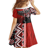 Personalised Aotearoa and Tonga Together Family Matching Summer Maxi Dress and Hawaiian Shirt Manaia and Tongan Tribal Cross - Taniko and Ngatu Art Tattoo LT03 - Polynesian Pride