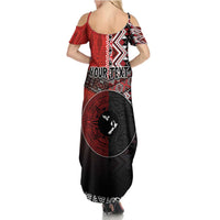 Personalised Aotearoa and Tonga Together Family Matching Summer Maxi Dress and Hawaiian Shirt Manaia and Tongan Tribal Cross - Taniko and Ngatu Art Tattoo LT03 - Polynesian Pride