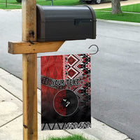 Personalised Aotearoa and Tonga Together Garden Flag Manaia and Tongan Tribal Cross - Taniko and Ngatu Art Tattoo LT03 - Polynesian Pride