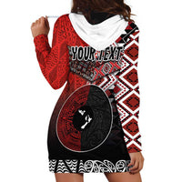 Personalised Aotearoa and Tonga Together Hoodie Dress Manaia and Tongan Tribal Cross - Taniko and Ngatu Art Tattoo LT03 - Polynesian Pride