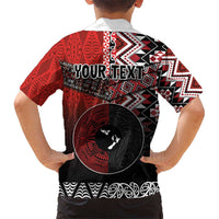 Personalised Aotearoa and Tonga Together Kid Hawaiian Shirt Manaia and Tongan Tribal Cross - Taniko and Ngatu Art Tattoo LT03 - Polynesian Pride