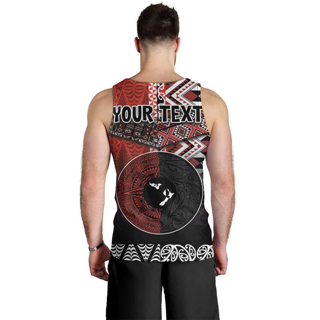 Personalised Aotearoa and Tonga Together Men Tank Top Manaia and Tongan Tribal Cross - Taniko and Ngatu Art Tattoo LT03 - Polynesian Pride