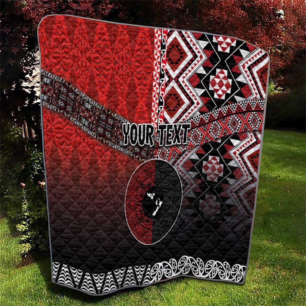 Personalised Aotearoa and Tonga Together Quilt Manaia and Tongan Tribal Cross - Taniko and Ngatu Art Tattoo LT03 - Polynesian Pride