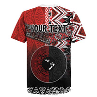 Personalised Aotearoa and Tonga Together Rugby Jersey Manaia and Tongan Tribal Cross - Taniko and Ngatu Art Tattoo LT03 - Polynesian Pride