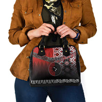 Personalised Aotearoa and Tonga Together Shoulder Handbag Manaia and Tongan Tribal Cross - Taniko and Ngatu Art Tattoo LT03 - Polynesian Pride