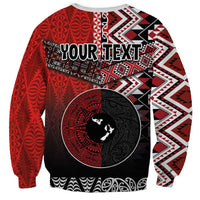 Personalised Aotearoa and Tonga Together Sweatshirt Manaia and Tongan Tribal Cross - Taniko and Ngatu Art Tattoo LT03 - Polynesian Pride